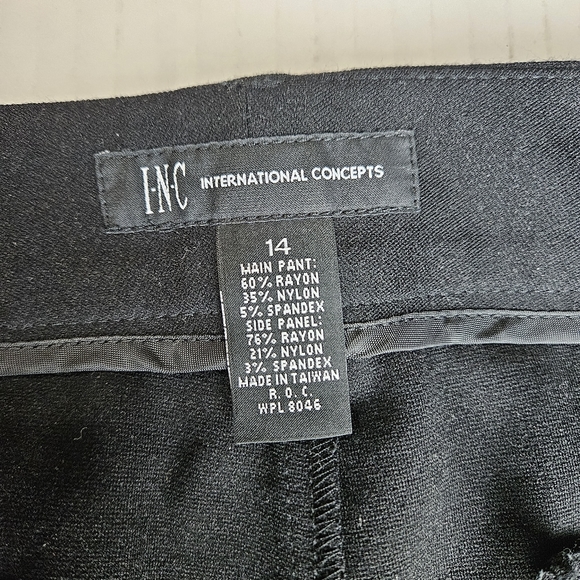 INC. International Concepts Women Black Pants Size 14 - Picture 8 of 9